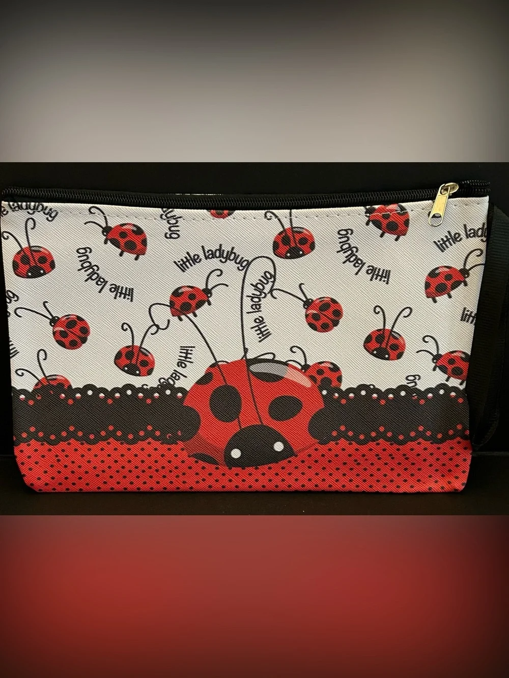 Assorted Ladybug 🐞 Print Cosmetic Case Pouch with Zipper Closure New